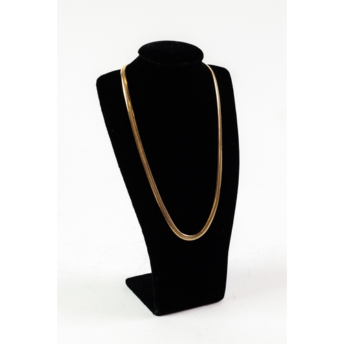 74 - 9ct GOLD SNAKE LINK CHOKER NECKLACE, with trigger clasp, 16in (40.5cm) long, 16.2gms