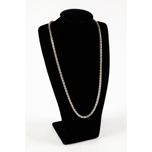 76 - SILVER ROPE CHAIN NECKLACE, 18in (46cm) long, (925 mark)