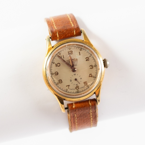 53 - ROAMER GENTLEMAN'S GILT-CASED AUTOMATIC WRIST WATCH, 17 jewels incabloc movement, Arabic dial with g... 