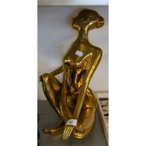 45 - BRASS LARGE BALLERINA SCULPTURE, 17