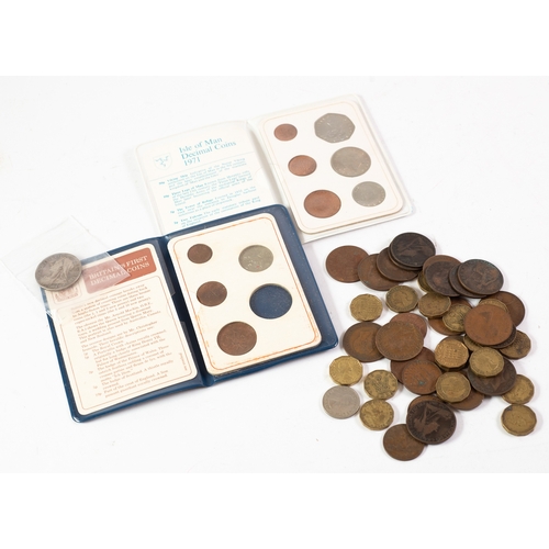 1 - ISLE OF MAN UNCIRCULATED DECIMAL COIN SET 1971, in plastic wallet; SIMILAR SET, Britain's First Deci... 