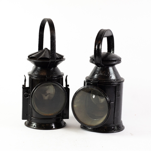 216 - L.M.S. RAILWAYMAN'S SIGNAL LAMP with revolving red, blue and open lenses of typical form, with origi... 