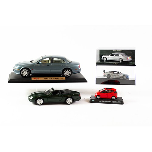 190 - MAISTO DIECAST MODEL OF A JAGUAR 'S' TYPE SALOON CAR, left hand drive 1999 on stand, ANOTHER OF A JA... 