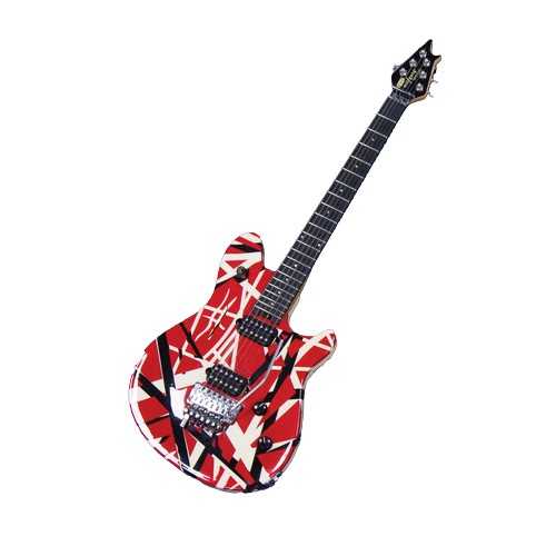 138 - E V F WOLFGANG SPECIAL SIX STRING ELECTRIC GUITAR IN RED WITH BLACK AND WHITE STRIPES, WG 190449M, i... 