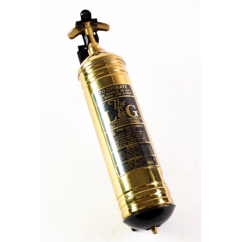 174 - BRASS CASED 'THE L & G FIRE EXTINGUISHER' One Quart Size, dated 1964, with wall mounting bracket