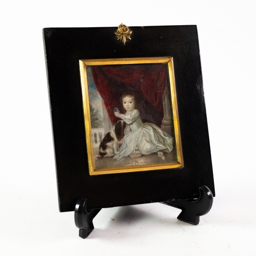 180 - BRITISH SCHOOL (NINETEENTH CENTURY) WATERCOLOUR ON IVORY MINIATURE Possibly after VAN DYKE of a CHIL... 