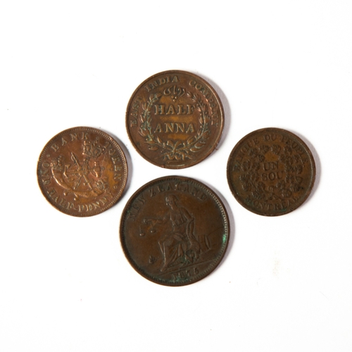 8 - FOUR 19TH CENTURY BRITISH EMPIRE RELATED COPPER TOKENS, to include S. Clarkson - Christ Church, New ... 