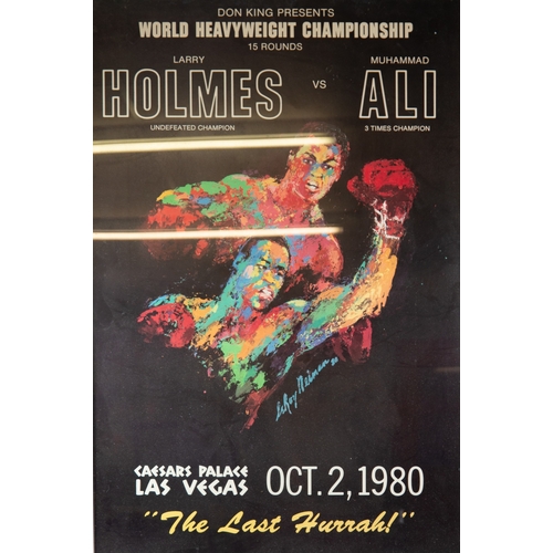 95 - AFTER LEROY NEIMANBOXING ADVERTISING POSTER LARRY HOLMES vs MUHAMMAD ALI‘The Last Hurrah’, Caesars P... 