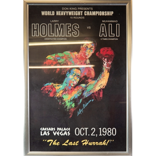 95 - AFTER LEROY NEIMANBOXING ADVERTISING POSTER LARRY HOLMES vs MUHAMMAD ALI‘The Last Hurrah’, Caesars P... 