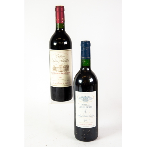 169 - TWO BOTTLES OF BORDEAUX 2001 red wine, viz Chateau Les Albirts-Luseac St Emilion and Chateau Les Abe... 