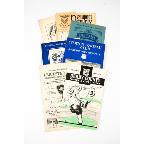 115 - FOOTBALL PROGRAMMES: Swansea v Coventry 1949/50, Newport v Reading 1954/55, Millwall v Brentford 195... 