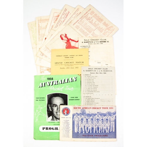 127 - SOUVENIR CRICKET PROGRAMME South African Tour 1951, Various score cards, Australian score card/progr... 