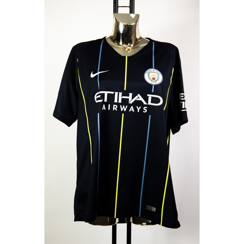 85 - MANCHESTER CITY AWAY SHIRT, Nike black with yellow stripe, 18/19 Puma XL