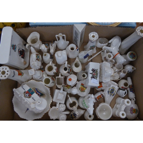 212 - QUANTITY OF CRESTED CHINA, APPROXIMATELY 50, TO INCLUDE ARCADIAN FIREPLACE; WILLOW ART CITADEL GATEW... 