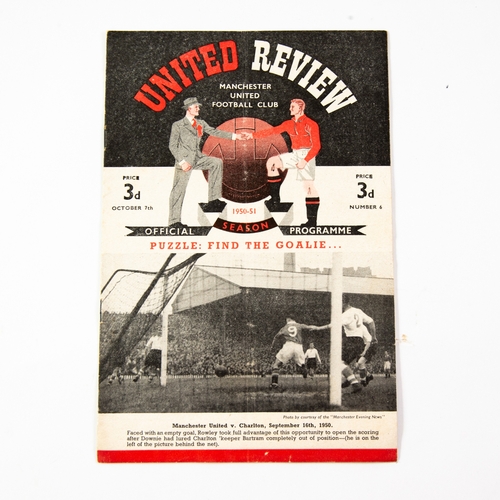 101 - MANCHESTER UNITED PROGRAMME 1950/51 v Charlton