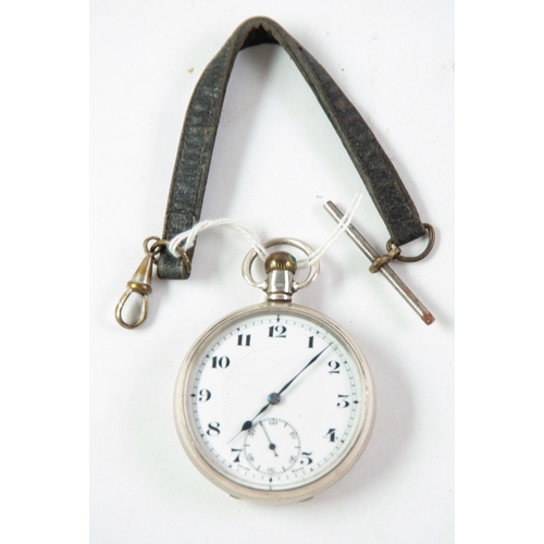 463 - GEORGE V SILVER CASED OPEN FACE POCKET WATCH, The Westminster English Lever, with 14 jewel movement ... 