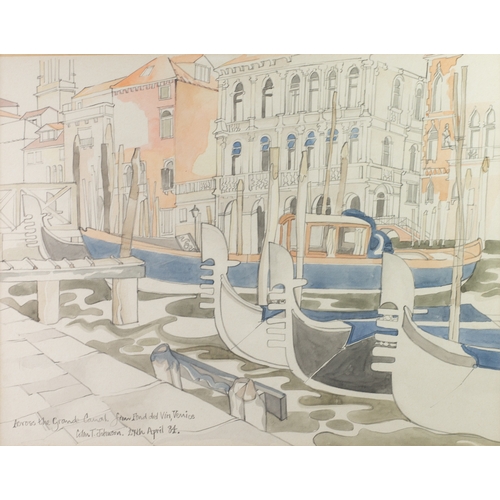 68 - COLIN T JOHNSON (1942-2017)PENCIL AND WATERCOLOURAcross the Grand Canal from Fond del Vin, Venice Si... 