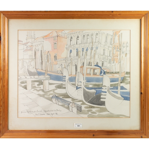 68 - COLIN T JOHNSON (1942-2017)PENCIL AND WATERCOLOURAcross the Grand Canal from Fond del Vin, Venice Si... 