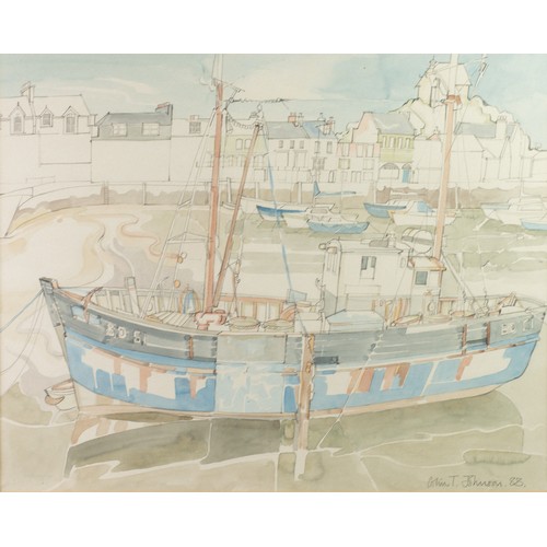 69 - COLIN T JOHNSON (1942-2017)PENCIL & WATERCOLOUR Fishing Boat, Bideford, Devon Signed and dated (... 