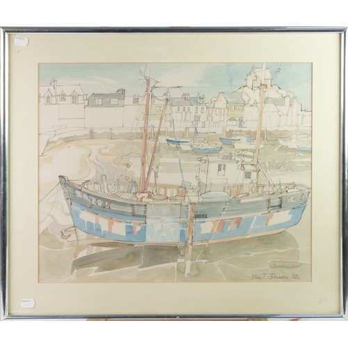 69 - COLIN T JOHNSON (1942-2017)PENCIL & WATERCOLOUR Fishing Boat, Bideford, Devon Signed and dated (... 