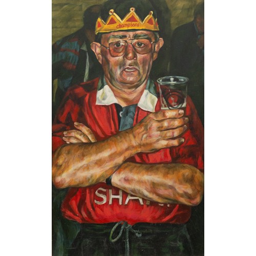 79 - EMMA JANE KNOWLES (TWENTIETH/ TWENTY FIRST CENTURY)OIL PAINTING ON CANVAS 'Champions' Portrait of a ... 