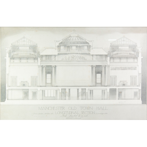 61 - GILBERT BURDETT HOWCROFT (1893-1985) THREE ORIGINAL ‘MEASURED’ ARCHITECTURAL DRAWINGS OF MANCHESTER ... 