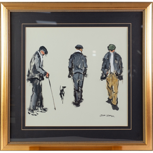 73 - CHARLES M JONES (1923-2008)SET OF THREE OILS ON CARD Figure studies Signed 14” x 14 ½” (35cm x 36.8c... 