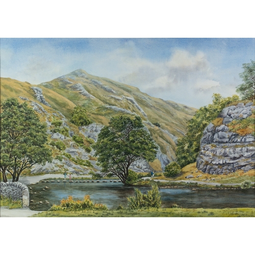 95 - KATE MACMILLAN (Modern Derbyshire Artist) Watercolour Drawing 'Dove Dale' Derbyshire Signed and date... 