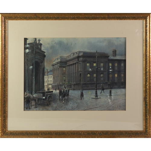 14 - TOM BROWN (1933-2017) PASTEL Old Town Hall, Ashton-Under-Lyne Signed 13 ½” x 18 ½” (34.3cm x 47cm)... 