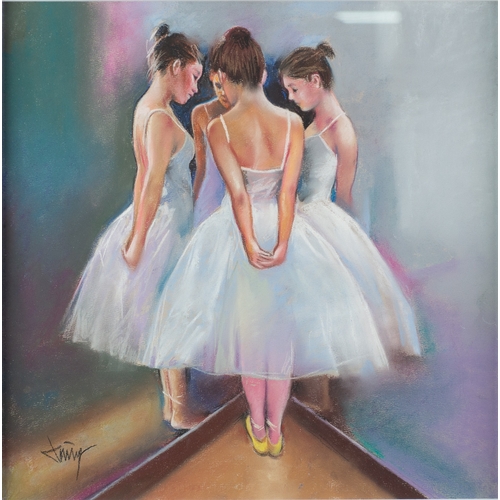 164 - DOMINGO (MODERN) PASTEL‘Reflexiones de Ballet’ Signed, titled to gallery label verso16” x 16” (40.6c... 