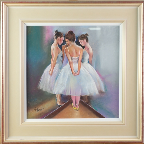 164 - DOMINGO (MODERN) PASTEL‘Reflexiones de Ballet’ Signed, titled to gallery label verso16” x 16” (40.6c... 