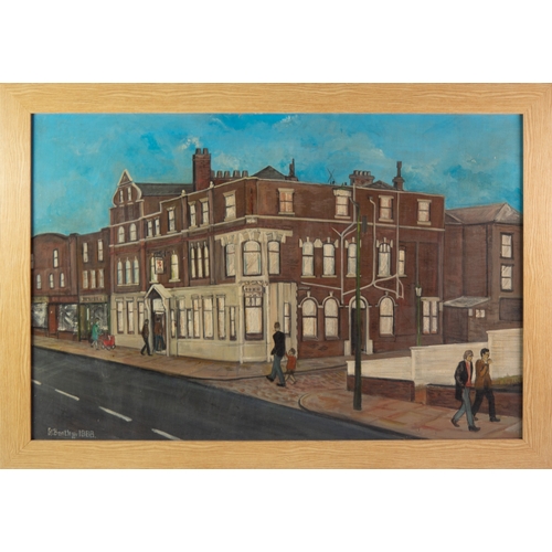 7 - STEVE BENTLEY (1949) OIL ON BOARD ‘Ye Olde Red Lion’, Huddersfield Road Signed and dated 1966 21 ½” ... 