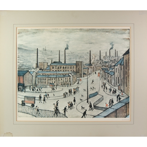 91 - L.S. LOWRY (1896-1975) ARTIST SIGNED LIMITED EDITION COLOUR PRINT An edition of 850, 'Huddersfield' ... 