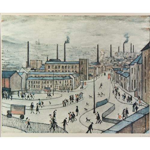 91 - L.S. LOWRY (1896-1975) ARTIST SIGNED LIMITED EDITION COLOUR PRINT An edition of 850, 'Huddersfield' ... 