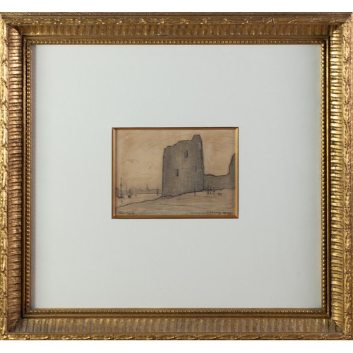 87 - LAURENCE STEPHEN LOWRY (1887-1976) PENCIL DRAWING ON PAPER 'Flint Castle' Titled, signed and dated 1... 