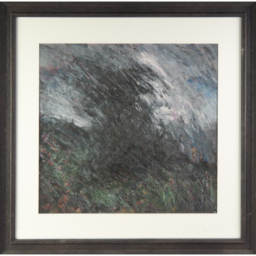 10 - ARTHUR BERRY (1925-1994) MIXED MEDIA 'Hill Hawthorn' wind-blown bush Signed and titled verso 19 3/4