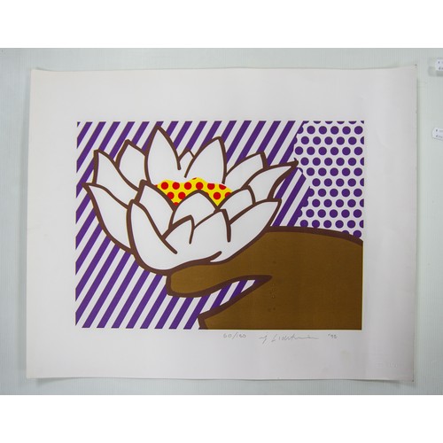 152 - ROY LICHTENSTEIN (1923-1997) ARTIST SIGNED LIMITED EDITION SERIGRAPH‘Waterlily’, ’93, (50/130) with ... 