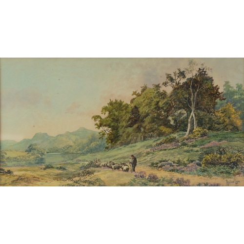 203 - AULIUS LAW (EARLY TWENTIETH CENTURY)WATERCOLOUR ‘The Langdale Pikes’Signed, titled to mount 8 ½” x 1... 