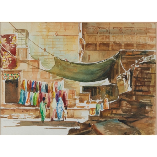 205 - UNATTRIBUTED (TWENTIETH CENTURY)WATERCOLOURIndian market scene Indistinctly signed9” x 12 ¼” (22.9cm... 