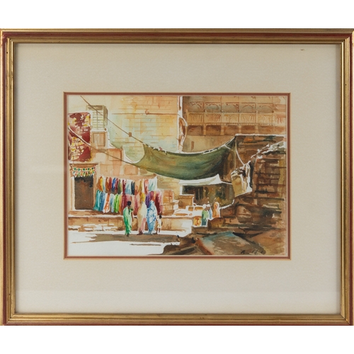 205 - UNATTRIBUTED (TWENTIETH CENTURY)WATERCOLOURIndian market scene Indistinctly signed9” x 12 ¼” (22.9cm... 