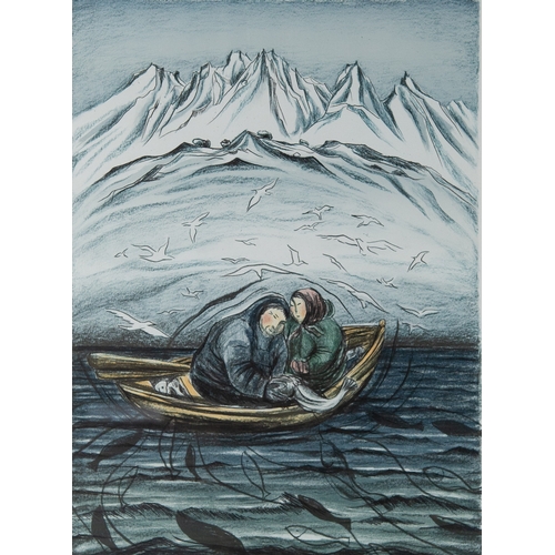 282 - AKA HOEGH (1947)ARTIST SIGNED COLOUR PRINT‘Imap Tunissutal’, (Gifts of the Ocean) 16 ½” x 12 ¼” (41.... 