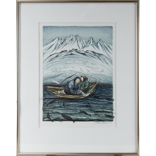 282 - AKA HOEGH (1947)ARTIST SIGNED COLOUR PRINT‘Imap Tunissutal’, (Gifts of the Ocean) 16 ½” x 12 ¼” (41.... 