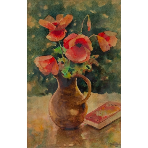 192 - J GUERAUD (TWENTIETH CENTURY)WATERCOLOUR Jug of Flowers Signed 14 ½” x 9 ¼” (36.8cm x 23.5cm) A CAST... 