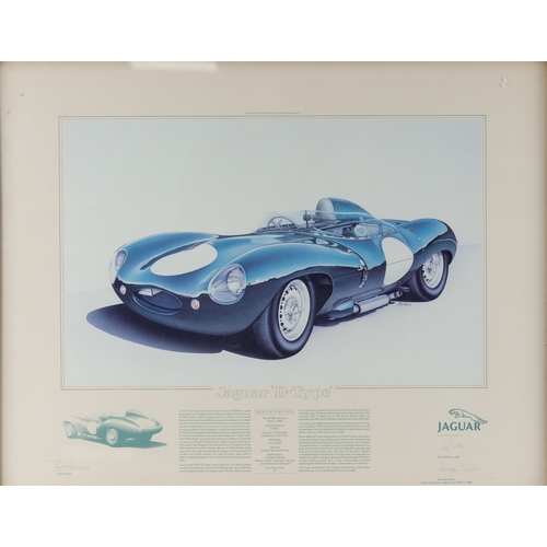 285 - JOHN FRANCIS ARTIST SIGNED LIMITED EDITION COLUR PRINT‘Jaguar ‘D-Type’ Further signed by Stirling Mo... 