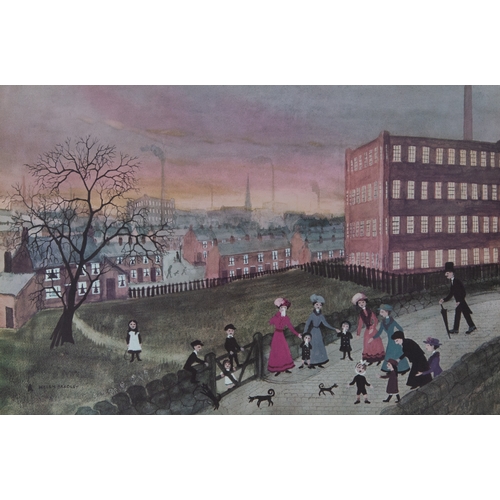 286 - HELEN BRADLEY TWO COLOUR PRINTS‘The Park on May Day’, signed 17 ½” x 23 ½” (44.4cm x 59.7cm)‘Family ... 