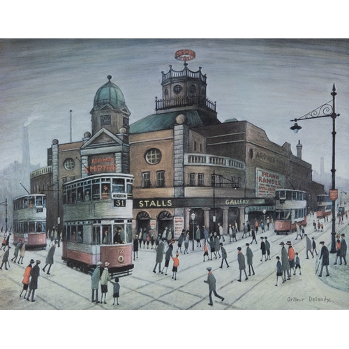 287 - ARTHUR DELANEY TWO ARTIST SIGNED COLOUR PRINTSAlbert Square, Manchester (39/850) 13 ¾” x 17 ¾” (34.9... 