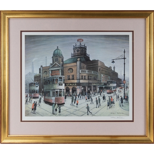 287 - ARTHUR DELANEY TWO ARTIST SIGNED COLOUR PRINTSAlbert Square, Manchester (39/850) 13 ¾” x 17 ¾” (34.9... 