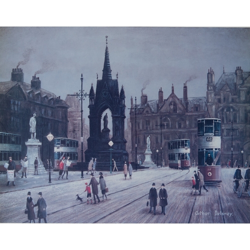 287 - ARTHUR DELANEY TWO ARTIST SIGNED COLOUR PRINTSAlbert Square, Manchester (39/850) 13 ¾” x 17 ¾” (34.9... 