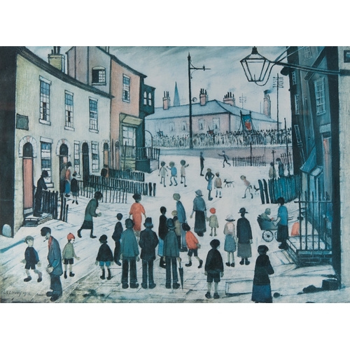 288 - AFTER L S LOWRY UNSIGNED COLOUR PRINT‘A Procession’ 17 ¾” x 24” (45.1cm x 61cm)