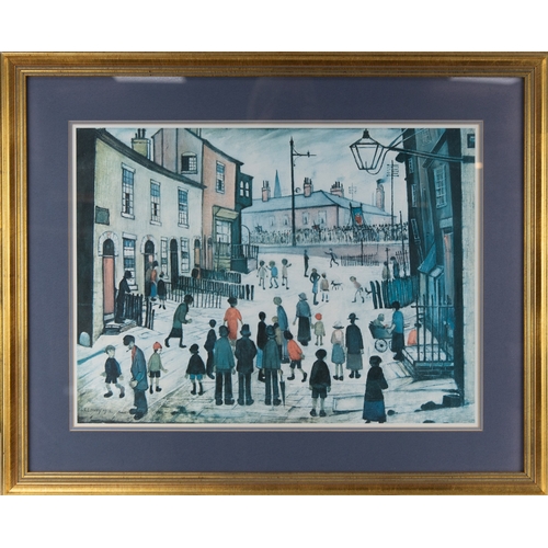 288 - AFTER L S LOWRY UNSIGNED COLOUR PRINT‘A Procession’ 17 ¾” x 24” (45.1cm x 61cm)